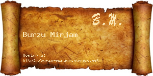 Burzu Mirjam névjegykártya